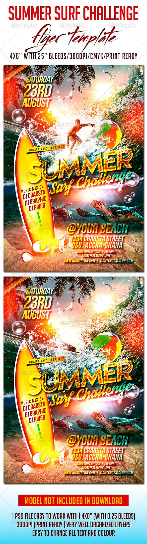 GraphicRiver Summer Surf Challenge Flyer Template 8188148 GraphicRiver Summer Surf Challenge Flyer Template 8188148