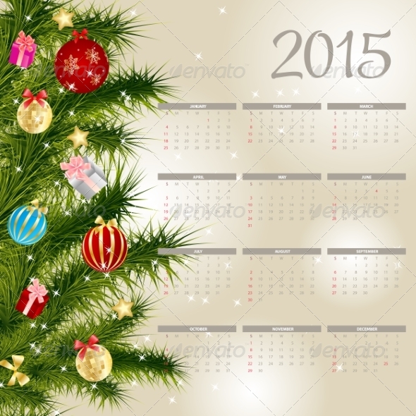 GraphicRiver Vector Illustration 2015 New Year Calendar 8188344 GraphicRiver Vector Illustration 2015 New Year Calendar 8188344