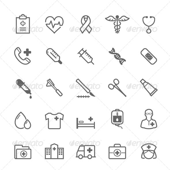 GraphicRiver 25 Outline Stroke Medical & Health Care Icons 8189302 GraphicRiver 25 Outline Stroke Medical & Health Care Icons 8189302