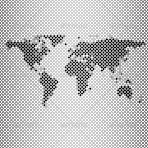GraphicRiver Abstract Gray Mosaic World Map 8189414 GraphicRiver Abstract Gray Mosaic World Map 8189414