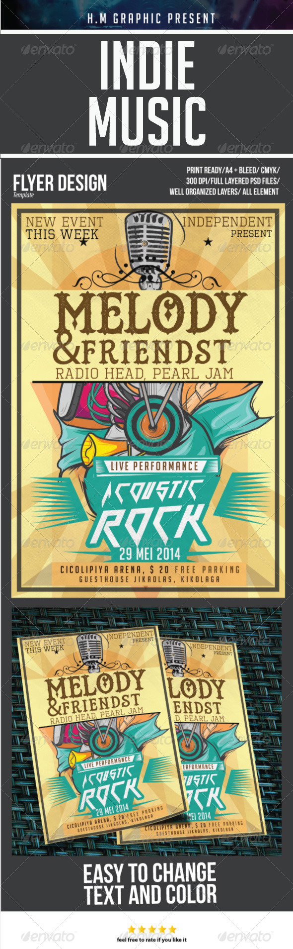 GraphicRiver INDIE MUSIC VINTAGE TEMPLATE 8189846 GraphicRiver INDIE MUSIC VINTAGE TEMPLATE 8189846