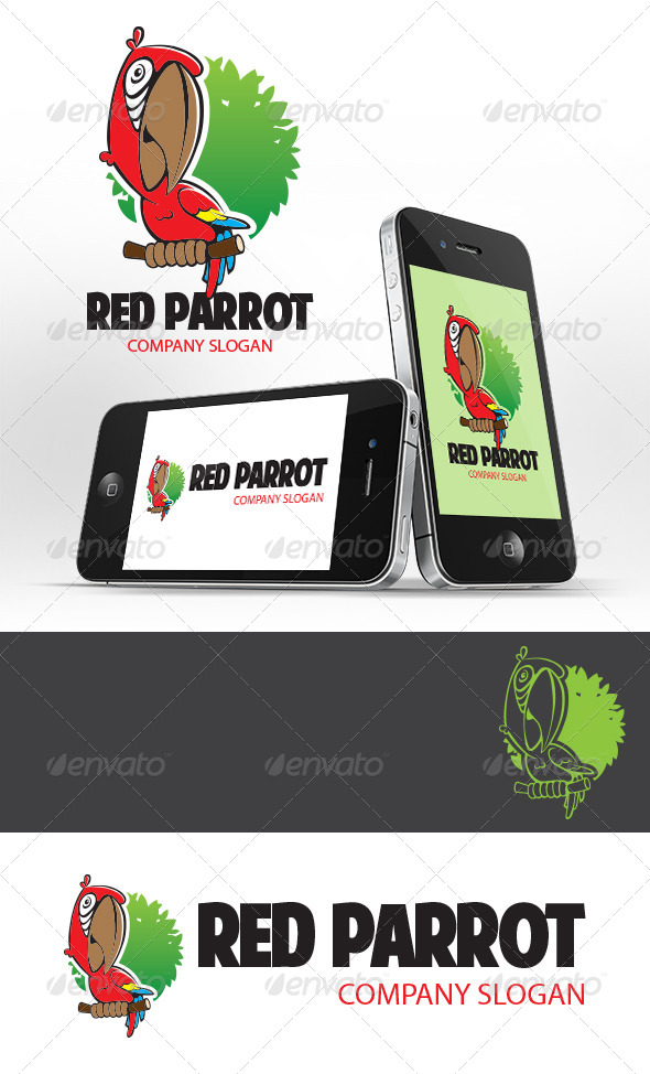 GraphicRiver Red Parrot Logo Template 8190843 GraphicRiver Red Parrot Logo Template 8190843