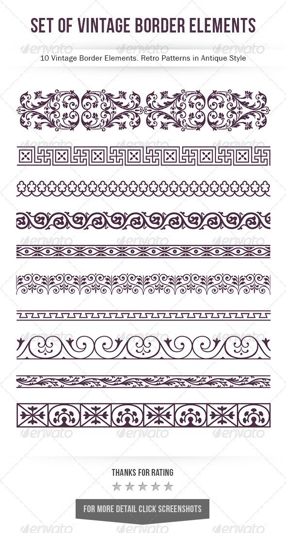 GraphicRiver Set of Vintage Border Elements 8190866 GraphicRiver Set of Vintage Border Elements 8190866