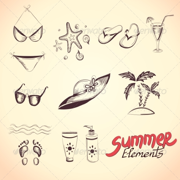 GraphicRiver Summer Elements for your Design 8192349 GraphicRiver Summer Elements for your Design 8192349