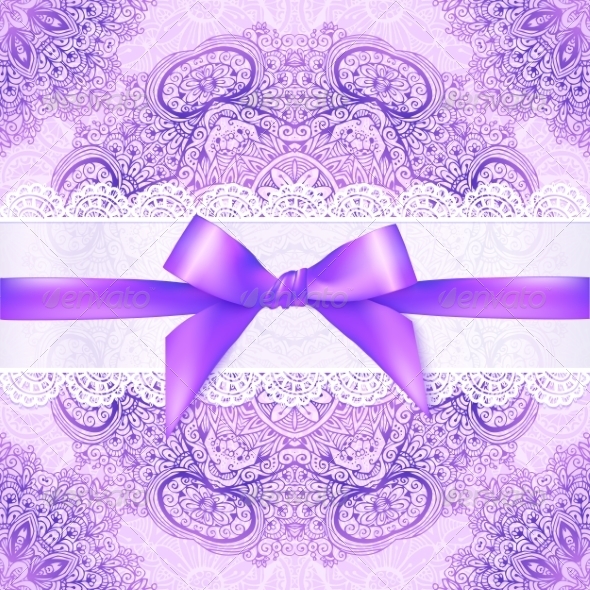 GraphicRiver Violet Lacy Greeting Card Cover with Purple Ribbon 8192684 GraphicRiver Violet Lacy Greeting Card Cover with Purple Ribbon 8192684