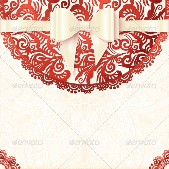 GraphicRiver White and Red Vintage Lacy Wedding Card 8193118 GraphicRiver White and Red Vintage Lacy Wedding Card 8193118