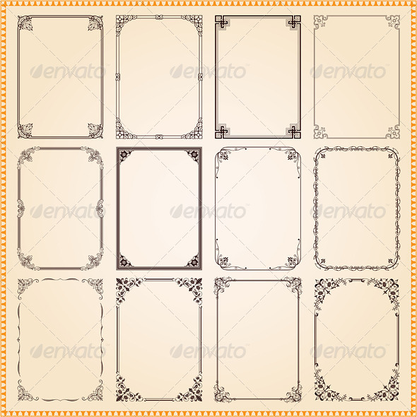 GraphicRiver Decorative Frames And Borders SeT 8193809 GraphicRiver Decorative Frames And Borders SeT 8193809