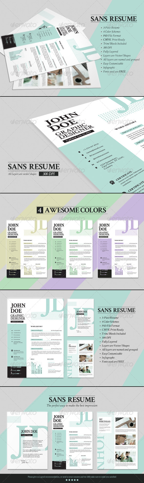 GraphicRiver Mono Resume CV & Business Card 8183295 GraphicRiver Mono Resume CV & Business Card 8183295