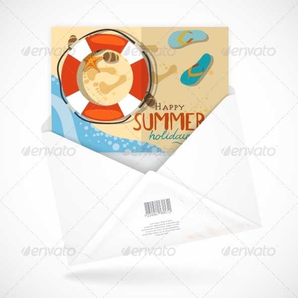 GraphicRiver Postal Envelopes With Greeting Card 8197182 GraphicRiver Postal Envelopes With Greeting Card 8197182