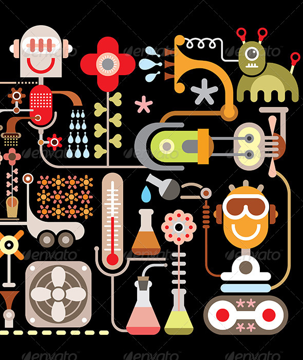 GraphicRiver Flower Factory Vector Illustration 8197340 GraphicRiver Flower Factory Vector Illustration 8197340