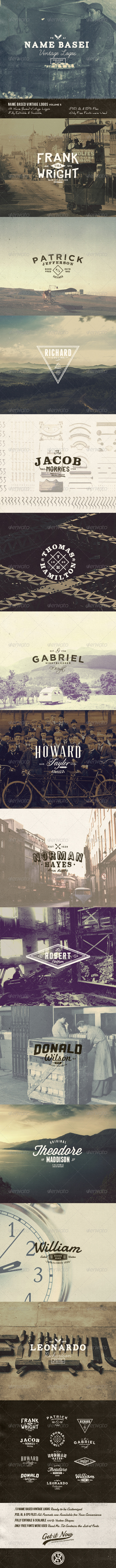 GraphicRiver 13 Name Based Vintage Logos Volume 5 8197426 GraphicRiver 13 Name Based Vintage Logos Volume 5 8197426
