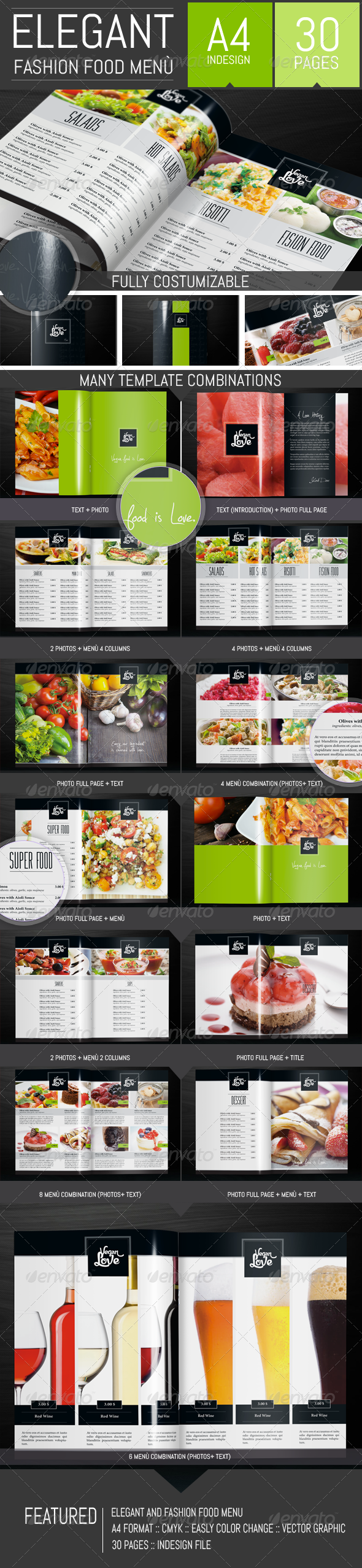 Elegant Food Menu Brochure Template
