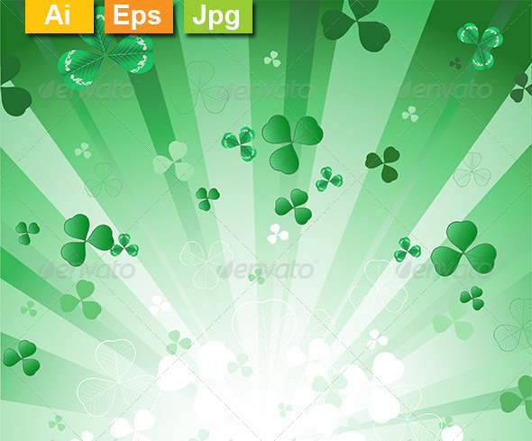 GraphicRiver Radiant Green Background with Clover 8201689 GraphicRiver Radiant Green Background with Clover 8201689