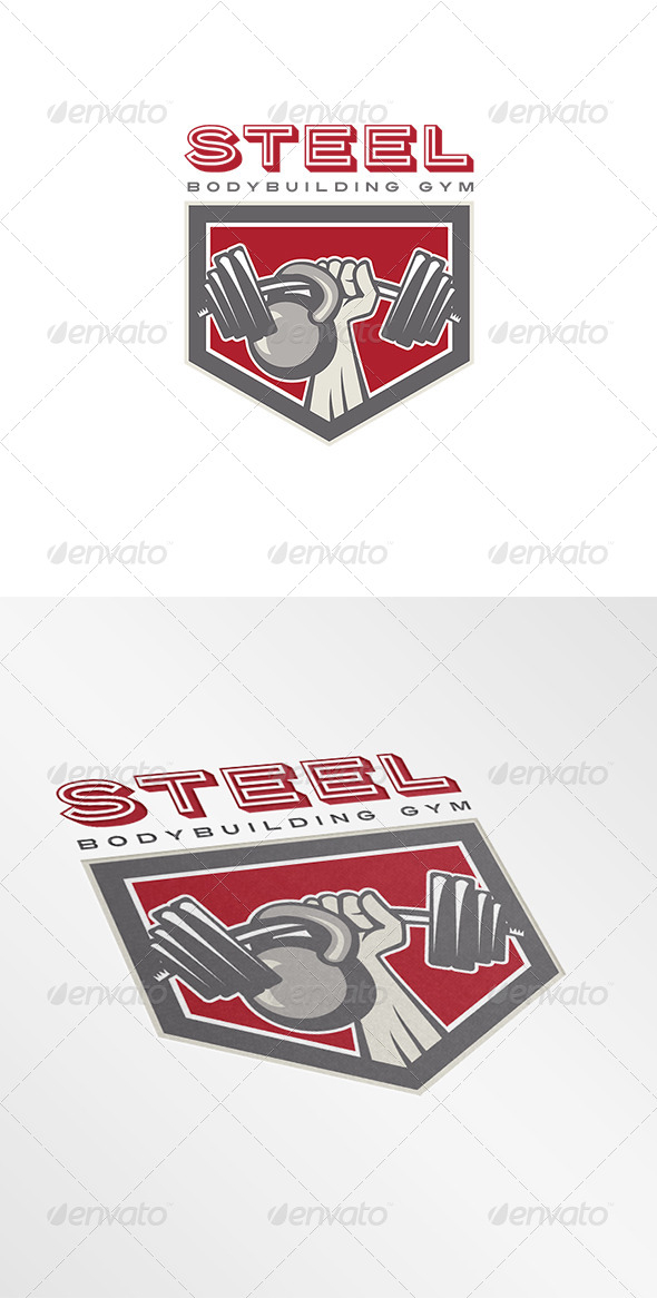 Steel Body Building Gym Logo