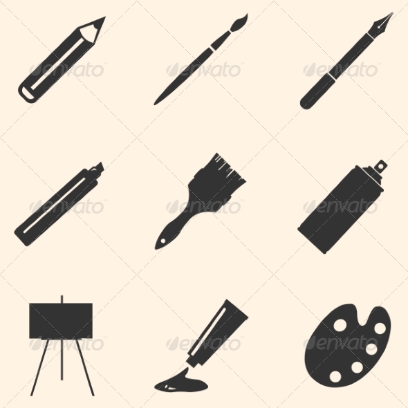 GraphicRiver Set of Art Supplies 8202825 GraphicRiver Set of Art Supplies 8202825