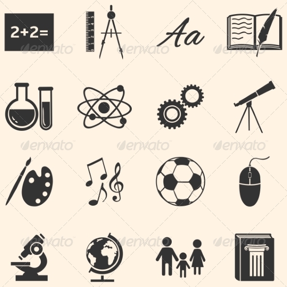 GraphicRiver Set of School Subjects Icons 8202895 GraphicRiver Set of School Subjects Icons 8202895