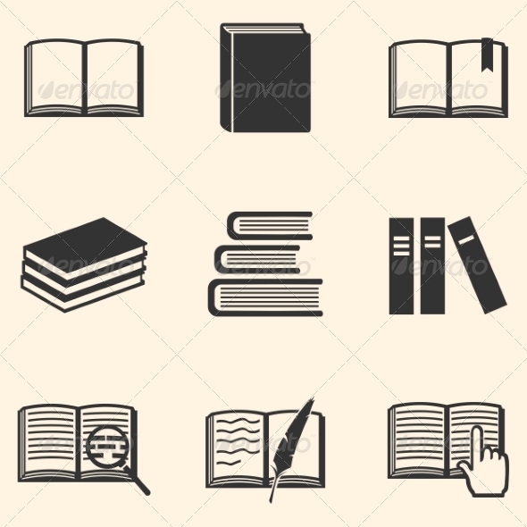 GraphicRiver Set of Book Icons 8203030 GraphicRiver Set of Book Icons 8203030