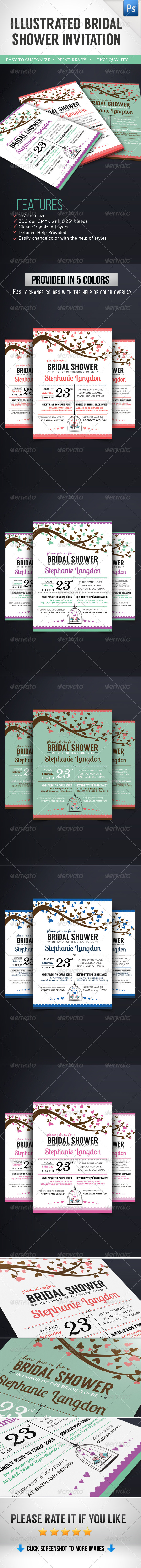 GraphicRiver Illustrated Bridal Shower Invitation 8203303 GraphicRiver Illustrated Bridal Shower Invitation 8203303