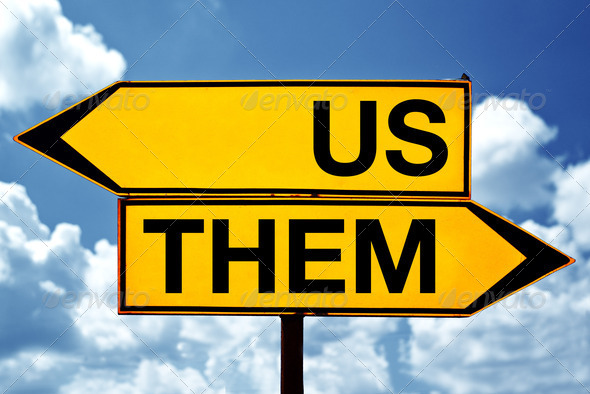 Us or them, opposite signs