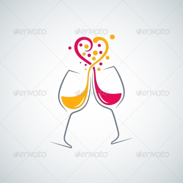 GraphicRiver Red and White Wine Love Concept Background 8204302 GraphicRiver Red and White Wine Love Concept Background 8204302