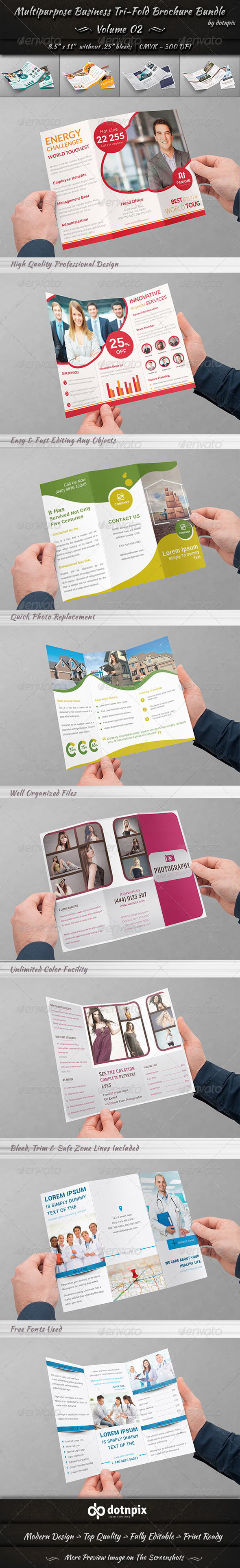 GraphicRiver Multipurpose Tri-Fold Brochure Bundle Volume 2 8204434 GraphicRiver Multipurpose Tri-Fold Brochure Bundle Volume 2 8204434