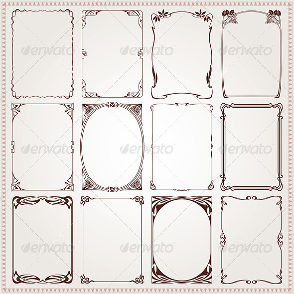 GraphicRiver Decorative Frames and Borders Art Nouveau 8204588 GraphicRiver Decorative Frames and Borders Art Nouveau 8204588
