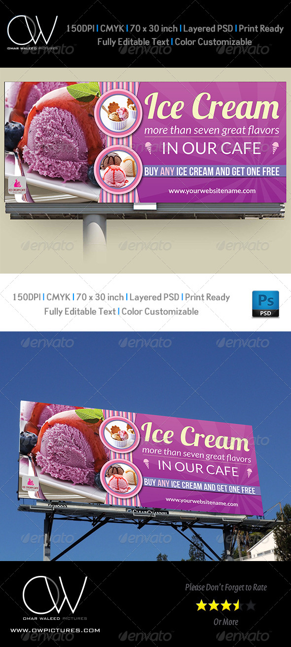 GraphicRiver Ice Cream Billboard Template Vol.2 8205360 GraphicRiver Ice Cream Billboard Template Vol.2 8205360