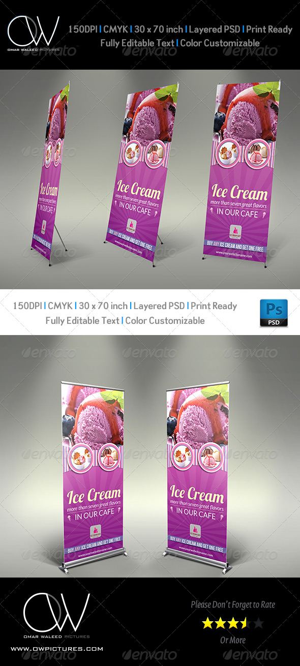 GraphicRiver Ice Cream Roll-up Signage Banner Template Vol.2 8205575 GraphicRiver Ice Cream Roll-up Signage Banner Template Vol.2 8205575