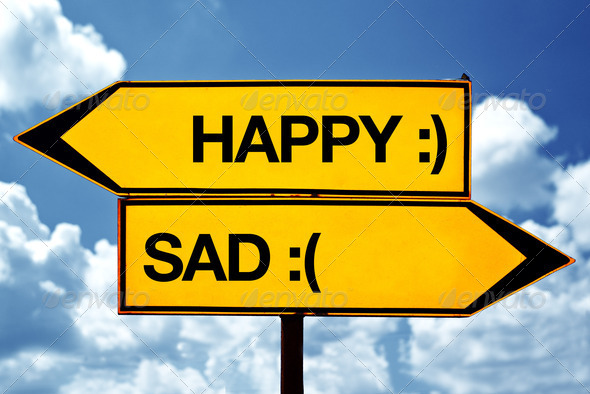 Happy or sad, opposite signs