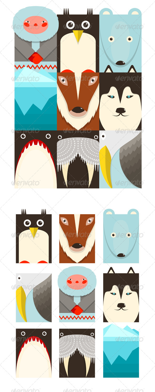 GraphicRiver Flat Arctic and North Pole Symbols Set 8205891 GraphicRiver Flat Arctic and North Pole Symbols Set 8205891