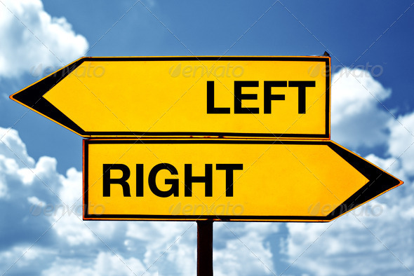 Left or right, opposite signs