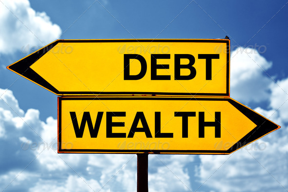 Debt or wealth, opposite signs