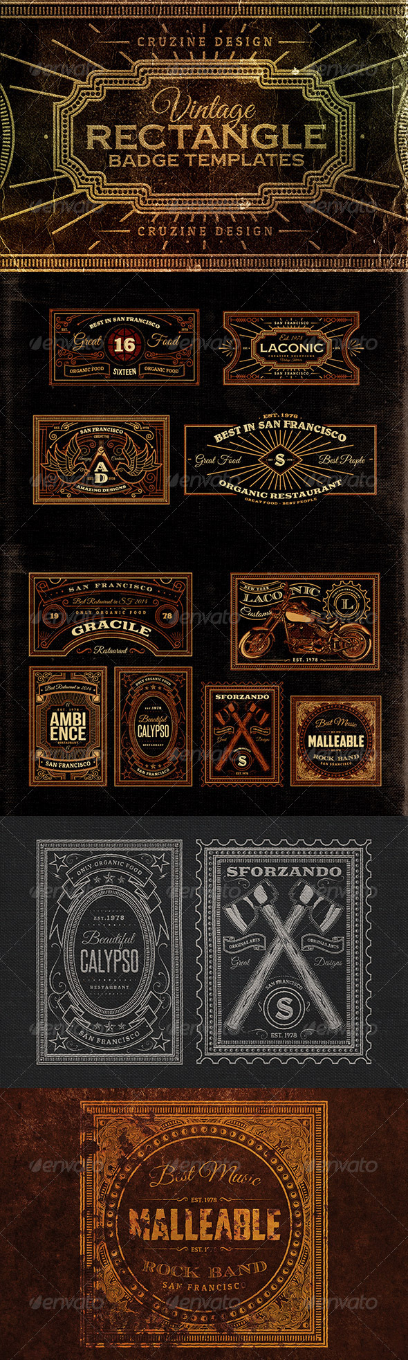 GraphicRiver Rectangle Vintage Badges v.1 8206821 GraphicRiver Rectangle Vintage Badges v.1 8206821