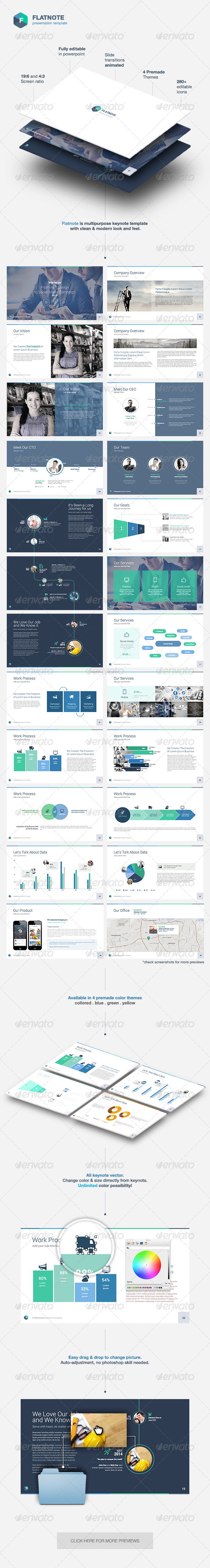 Flatnote Powerpoint Template Flatnote Powerpoint Template