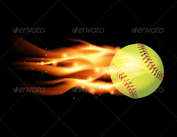 GraphicRiver Vector Flaming Softball Illustration 8208672 GraphicRiver Vector Flaming Softball Illustration 8208672