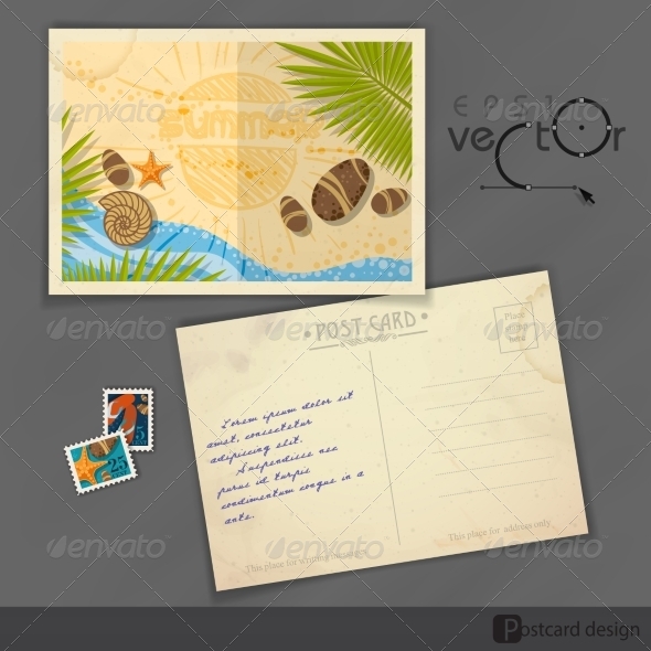 Old Postcard Design Template Old Postcard Design Template