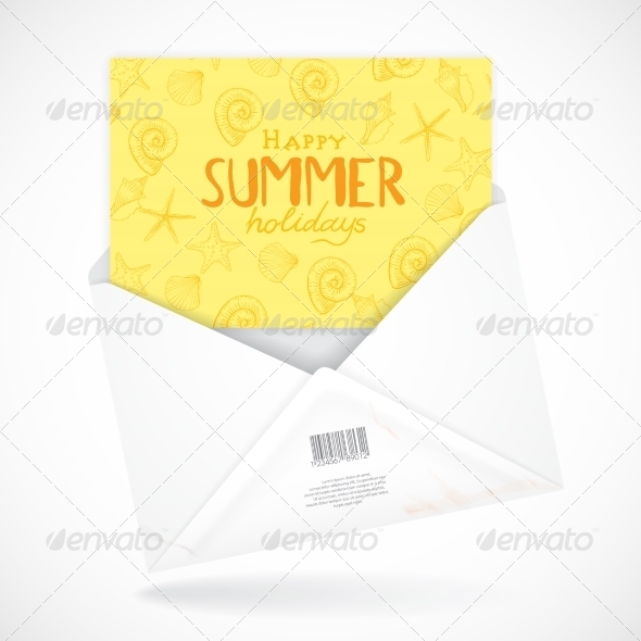 GraphicRiver Postal Envelopes With Greeting Card 8208750 GraphicRiver Postal Envelopes With Greeting Card 8208750