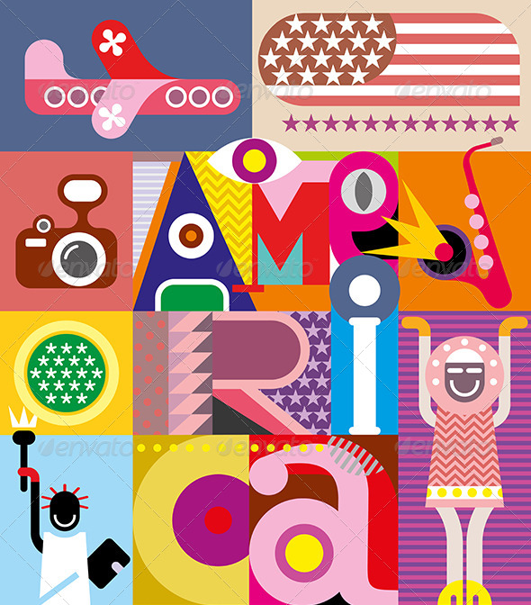 GraphicRiver America Text Design 8209753 GraphicRiver America Text Design 8209753
