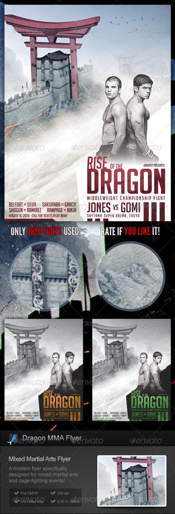GraphicRiver Dragon MMA Cage Fighting Flyer Template 8209980 GraphicRiver Dragon MMA Cage Fighting Flyer Template 8209980
