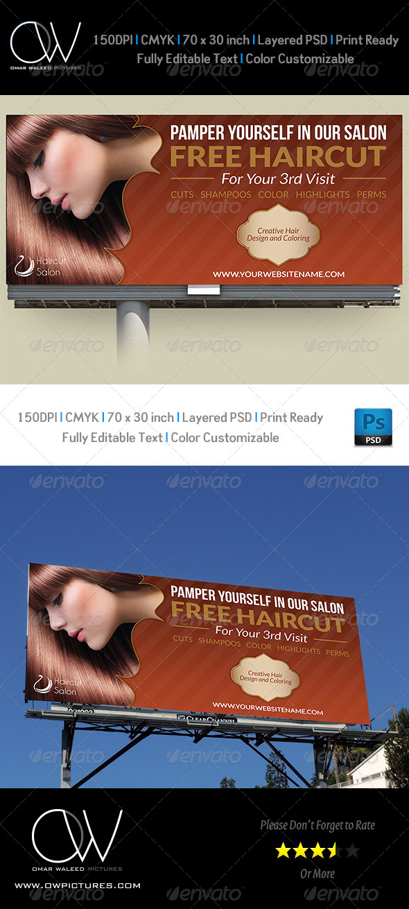 GraphicRiver Hair Stylist & Salon Billboard Template 8210092 GraphicRiver Hair Stylist & Salon Billboard Template 8210092