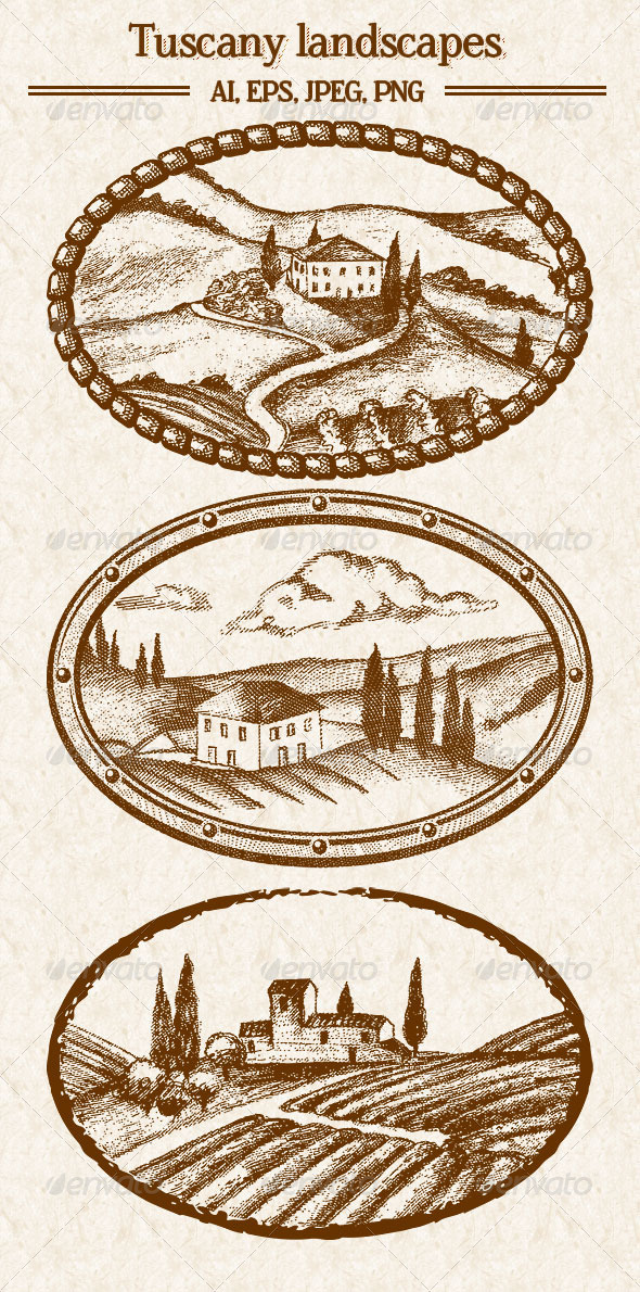 GraphicRiver Tuscany Landscapes 8210290 GraphicRiver Tuscany Landscapes 8210290