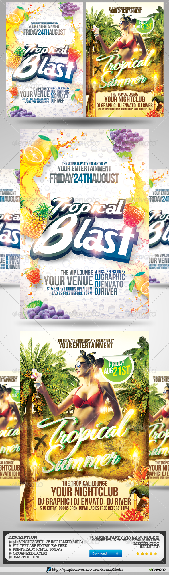 Summer Party Flyers Bundle 2 Summer Party Flyers Bundle 2
