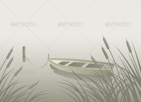 GraphicRiver Lake Boat Reeds 8210559 GraphicRiver Lake Boat Reeds 8210559