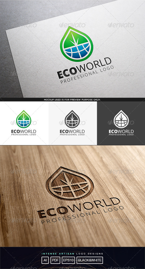 GraphicRiver Eco World Logo Template 8210579 GraphicRiver Eco World Logo Template 8210579