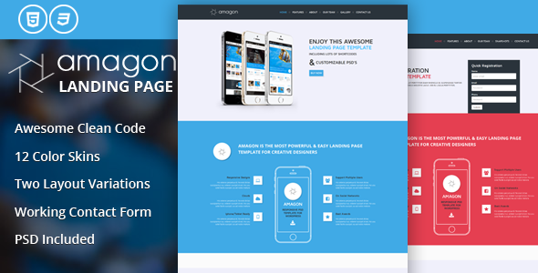 Amagon Flat Bootstrap Landing Page Template