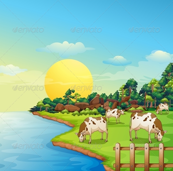 GraphicRiver Cows at the Farm 8215857 GraphicRiver Cows at the Farm 8215857