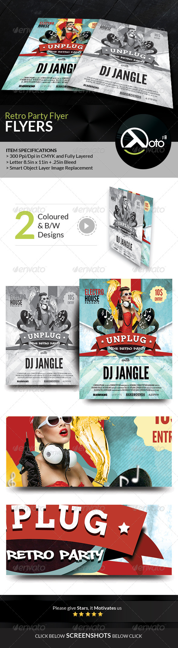 GraphicRiver Indie Retro Concert Party Event Flyers 8216384 GraphicRiver Indie Retro Concert Party Event Flyers 8216384