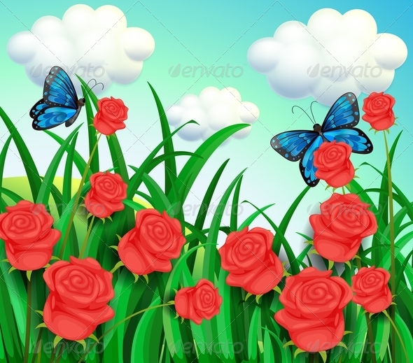 GraphicRiver Butterflies in the Garden 8216444 GraphicRiver Butterflies in the Garden 8216444