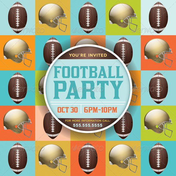 GraphicRiver Vector Football Pattern Party Invitation 8217293 GraphicRiver Vector Football Pattern Party Invitation 8217293