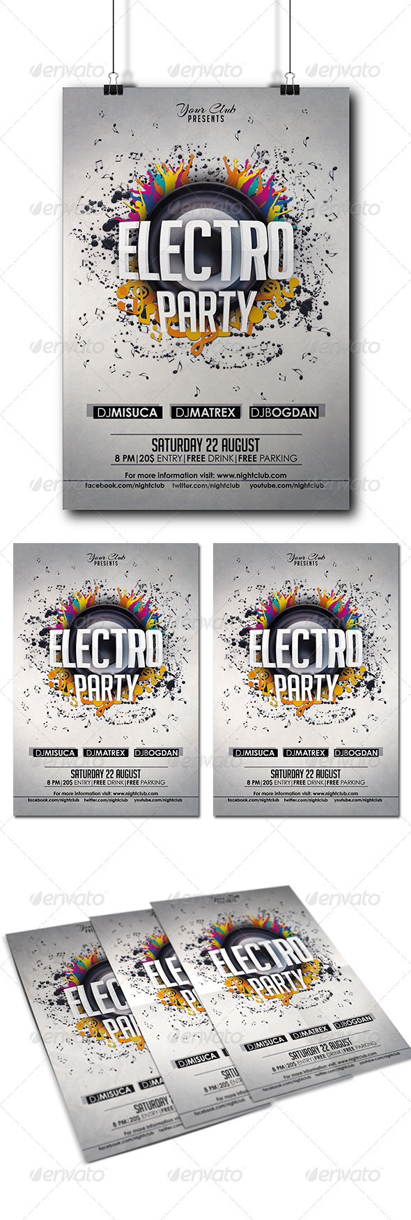GraphicRiver Electro Party Flyer 8217518 GraphicRiver Electro Party Flyer 8217518